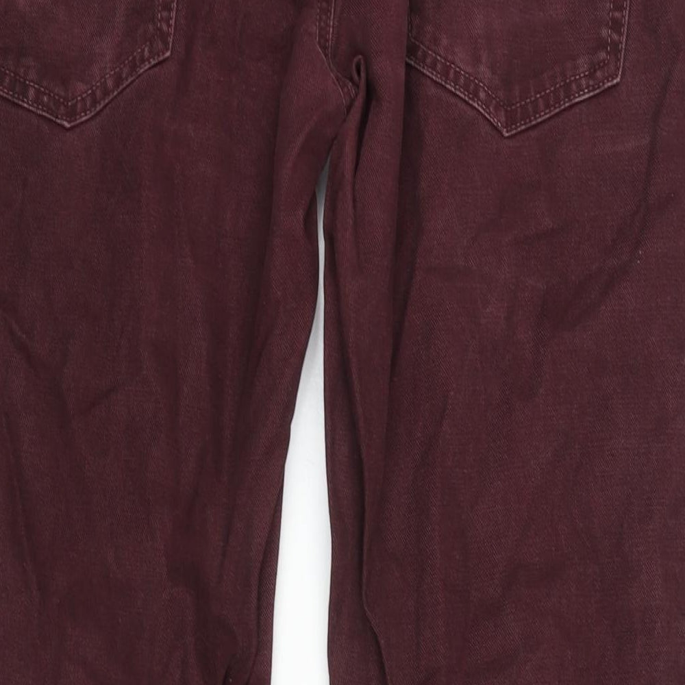 NEXT Mens Purple Cotton Straight Jeans Size 38 in L32 in Regular Zip