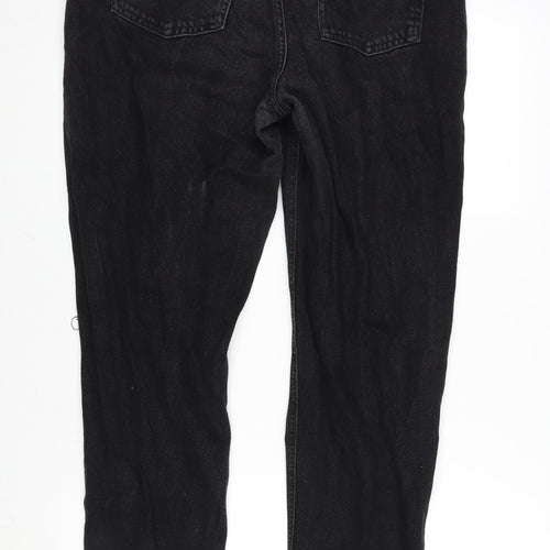 Denim & Co. Womens Grey Cotton Straight Jeans Size 10 L28.5 in Regular Zip