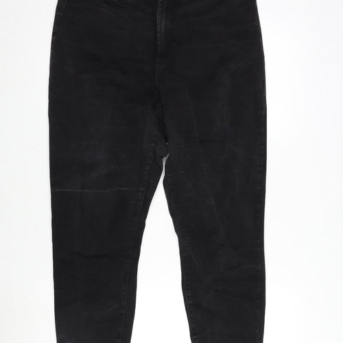 Denim & Co. Womens Grey Cotton Blend Tapered Jeans Size 18 L26 in Regular Tie
