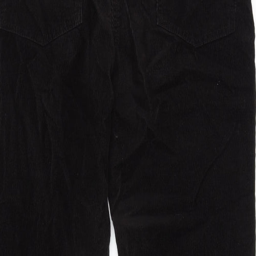 Marks and Spencer Womens Black Cotton Trousers Size 8 L30 in Regular Zip