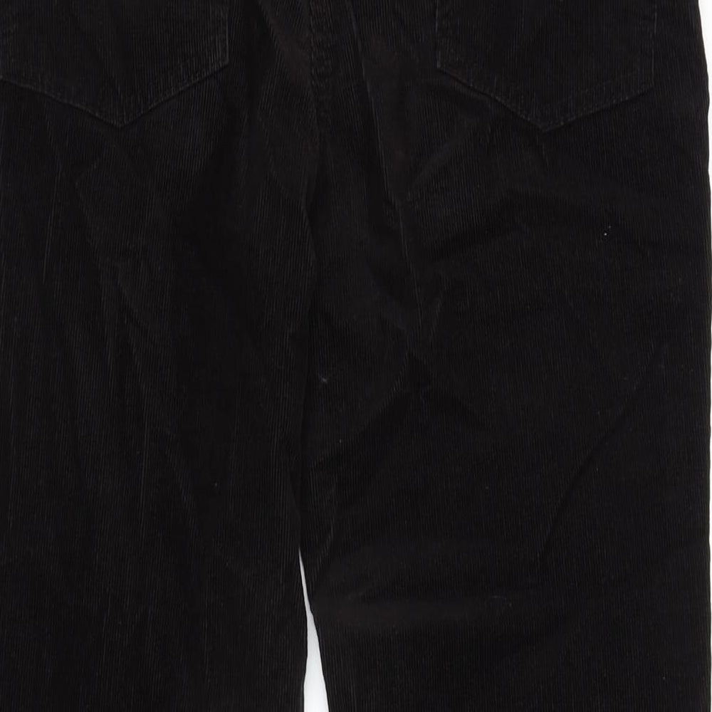 Marks and Spencer Womens Black Cotton Trousers Size 8 L30 in Regular Zip