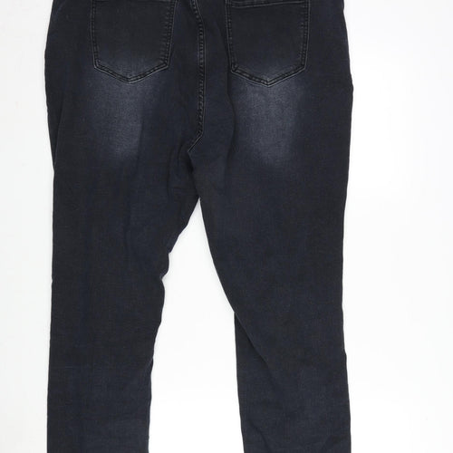 SheIn Womens Grey Cotton Blend Straight Jeans Size 38 in L24 in Regular Zip