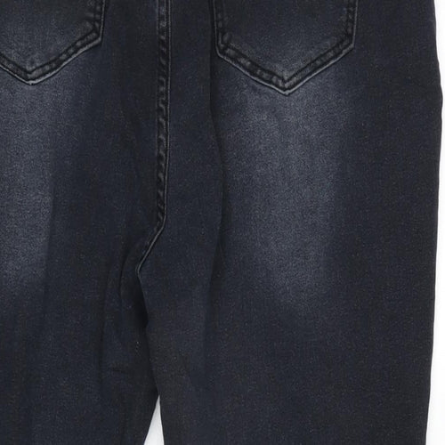 SheIn Womens Grey Cotton Blend Straight Jeans Size 38 in L24 in Regular Zip