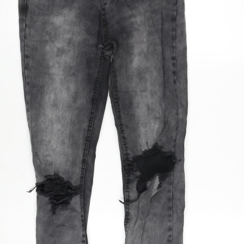 Fashion Victim Womens Grey Cotton Blend Tapered Jeans Size 27 in L32 in Regular Zip