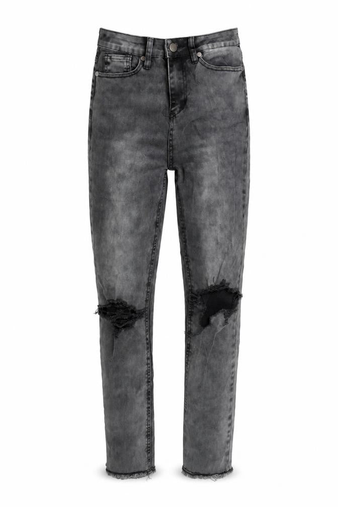 Fashion Victim Womens Grey Cotton Blend Tapered Jeans Size 27 in L32 in Regular Zip