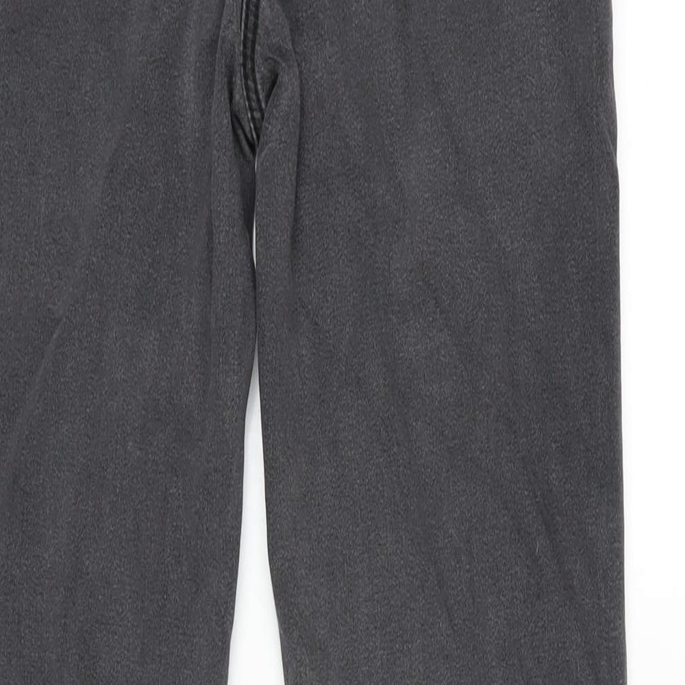 Marks and Spencer Womens Grey Cotton Blend Straight Jeans Size 8 L30 in Regular Zip - Gemstone Detail