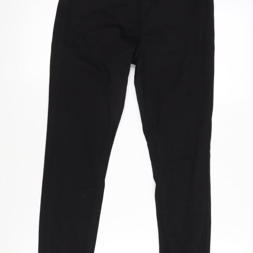 Marks and Spencer Womens Black Cotton Blend Skinny Jeans Size 10 L28.5 in Regular Zip