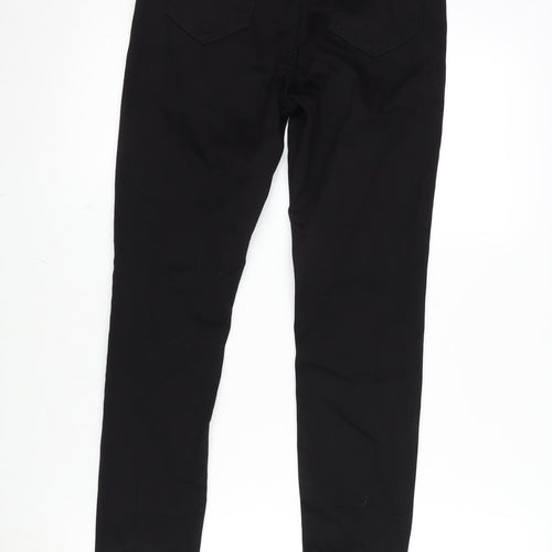 Marks and Spencer Womens Black Cotton Blend Skinny Jeans Size 10 L28.5 in Regular Zip
