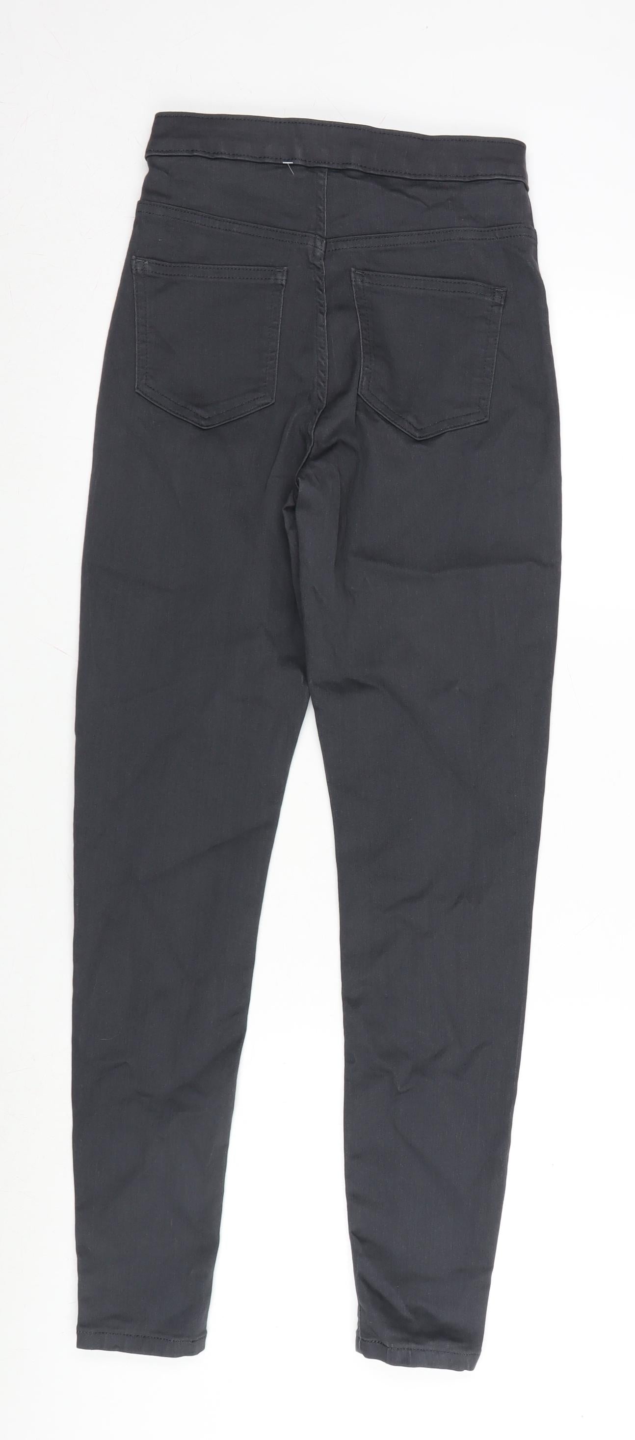 Marks and Spencer Womens Grey Cotton Blend Skinny Jeans Size 8 L29 in Regular Zip