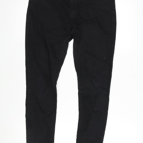 Collezione Womens Black Cotton Blend Tapered Jeans Size 10 L26 in Regular Zip