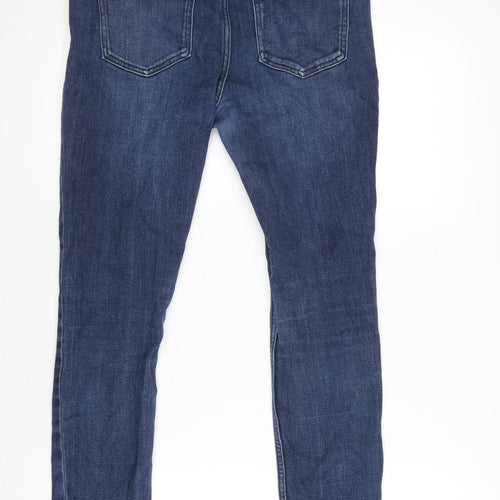 NEXT Womens Blue Cotton Blend Skinny Jeans Size 12 L27 in Regular Zip