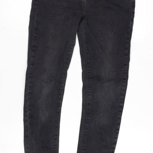 Zara Womens Grey Cotton Blend Tapered Jeans Size 12 L27 in Regular Zip
