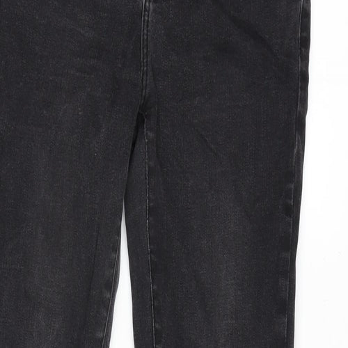 Zara Womens Grey Cotton Blend Tapered Jeans Size 12 L27 in Regular Zip