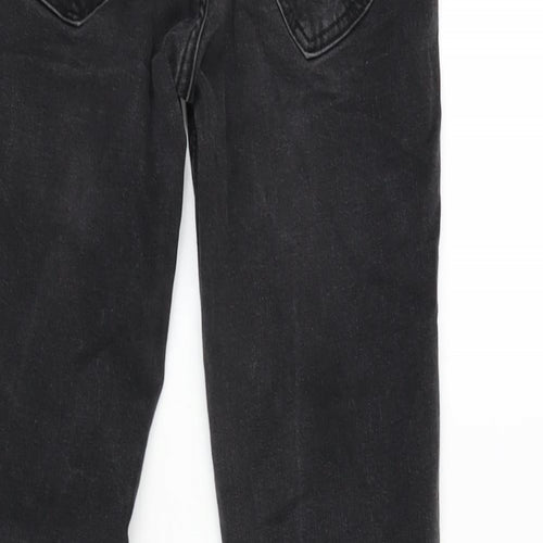 Zara Womens Grey Cotton Blend Tapered Jeans Size 12 L27 in Regular Zip