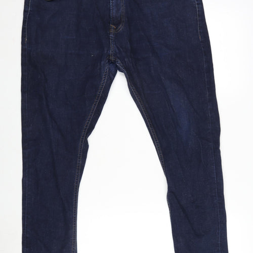 NEXT Mens Blue Cotton Blend Skinny Jeans Size 38 in L29 in Regular Zip