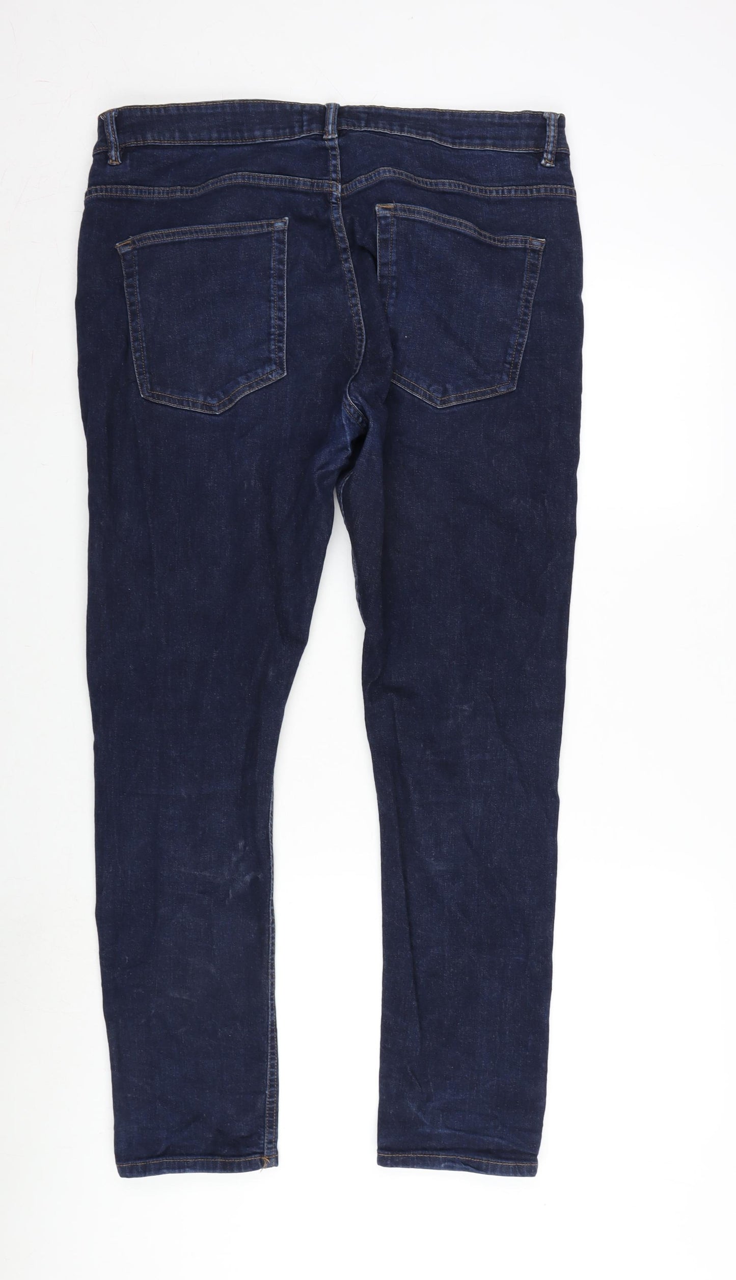 NEXT Mens Blue Cotton Blend Skinny Jeans Size 38 in L29 in Regular Zip