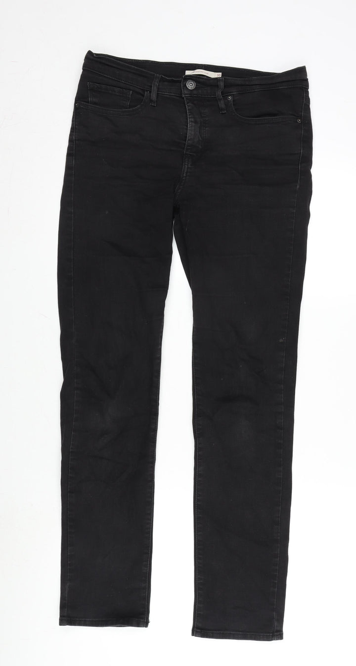 Levi's Womens Grey Cotton Blend Straight Jeans Size 30 in L29 in Slim Zip
