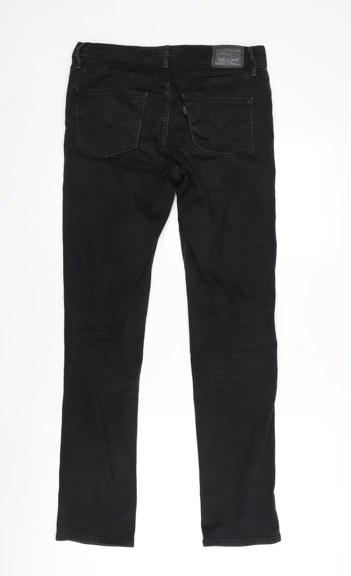 Levi's Womens Grey Cotton Blend Straight Jeans Size 30 in L29 in Slim Zip