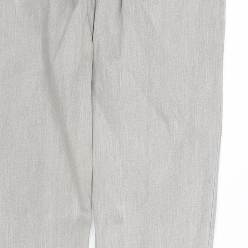 Tipster Womens Grey Cotton Blend Tapered Jeans Size 12 L33 in Regular Zip - Zip Detail To Bottom Leg.