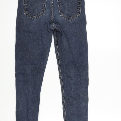 Topshop Womens Blue Cotton Blend Tapered Jeans Size 26 in L26 in Regular Zip