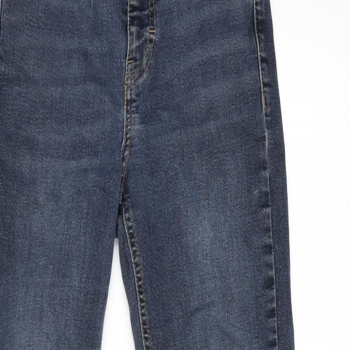 Topshop Womens Blue Cotton Blend Tapered Jeans Size 26 in L26 in Regular Zip