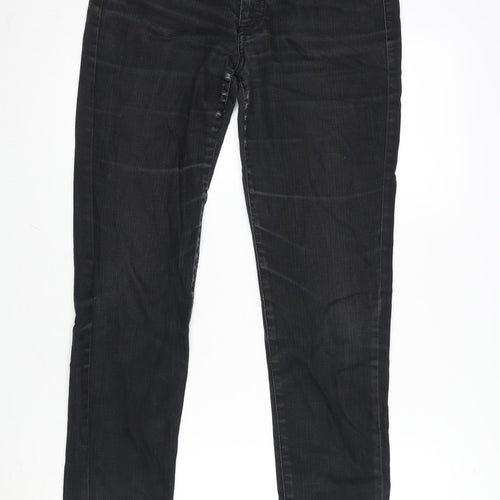 La Radoute Womens Grey Cotton Blend Tapered Jeans Size 30 in L31 in Regular Zip