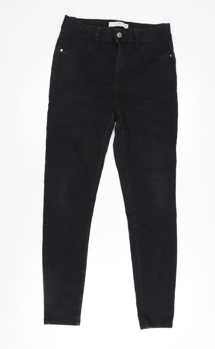 JDY Womens Black Cotton Blend Tapered Jeans Size 30 in L34 in Regular Zip