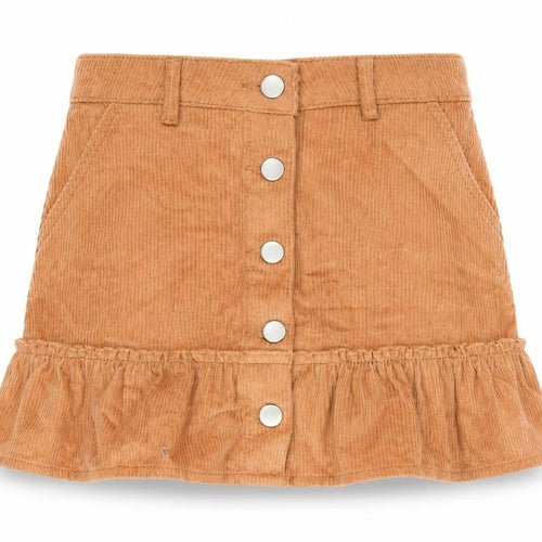 Matalan Girls Orange Cotton A-Line Skirt Size 8 Years Regular Button