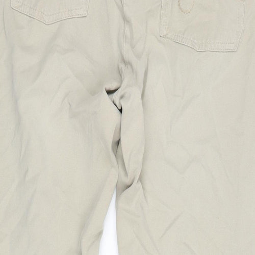 Mona Womens Beige Cotton Trousers Size 38 in L27.5 in Regular Zip
