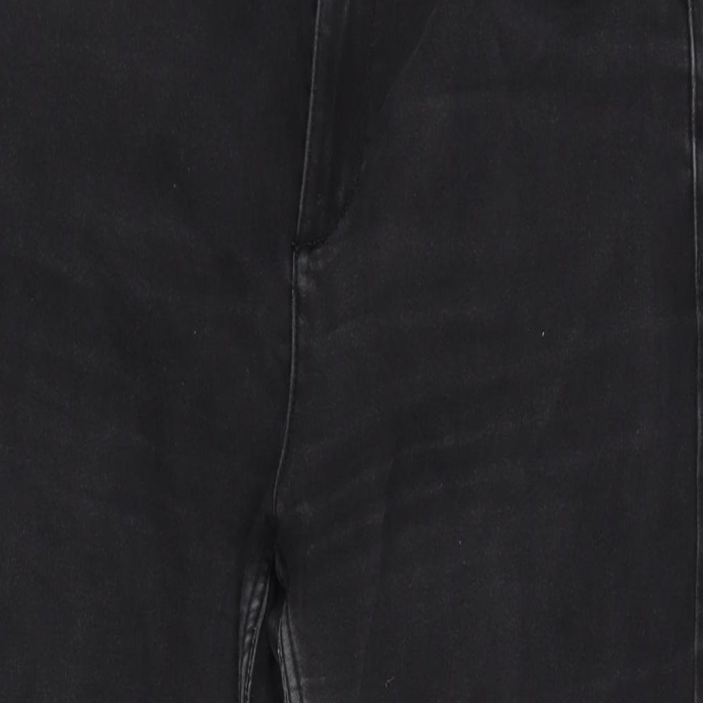 Marks and Spencer Womens Grey Cotton Blend Straight Jeans Size 16 L29 in Regular Zip