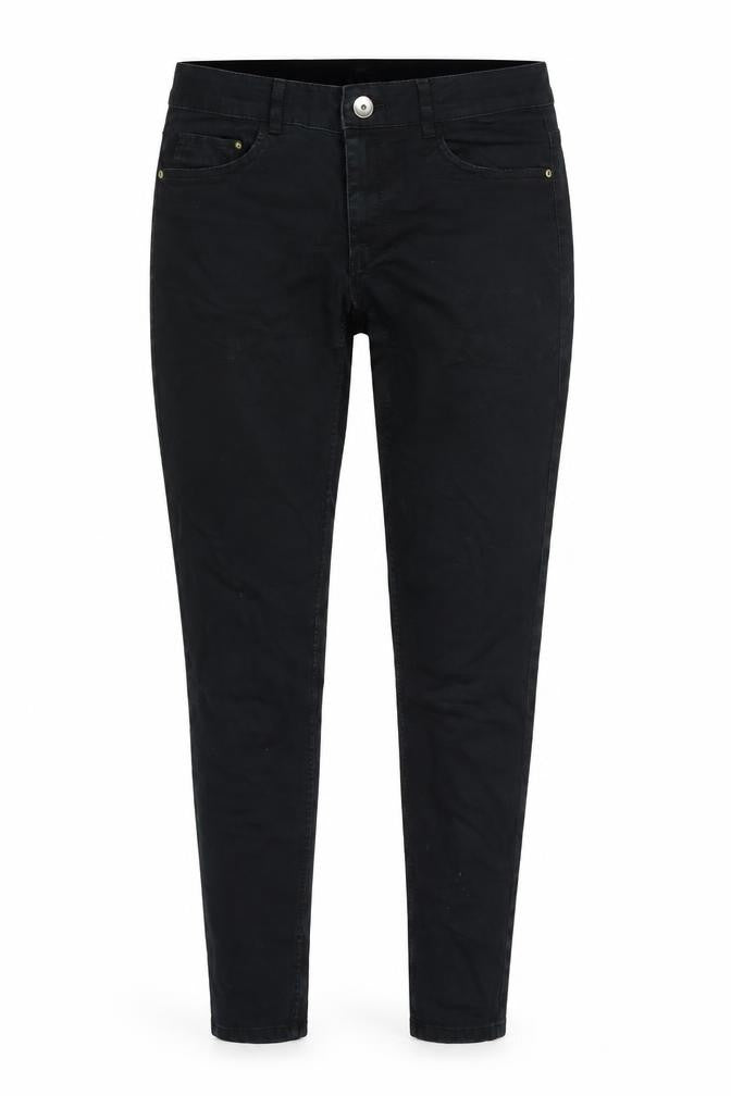 H&M Womens Black Cotton Blend Tapered Jeans Size 12 L30 in Regular Zip