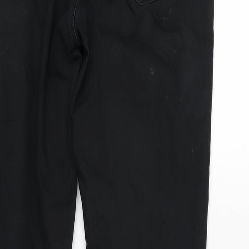 H&M Womens Black Cotton Blend Tapered Jeans Size 12 L30 in Regular Zip