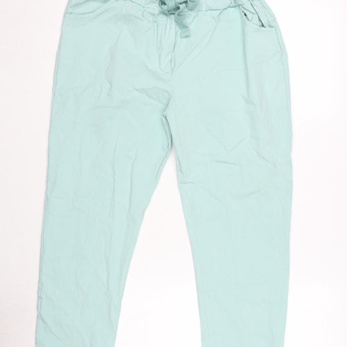 Made in Italy Womens Green Viscose Trousers Size 30 in L25.5 in Regular Tie