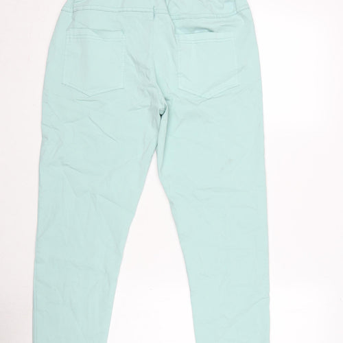 Made in Italy Womens Green Viscose Trousers Size 30 in L25.5 in Regular Tie