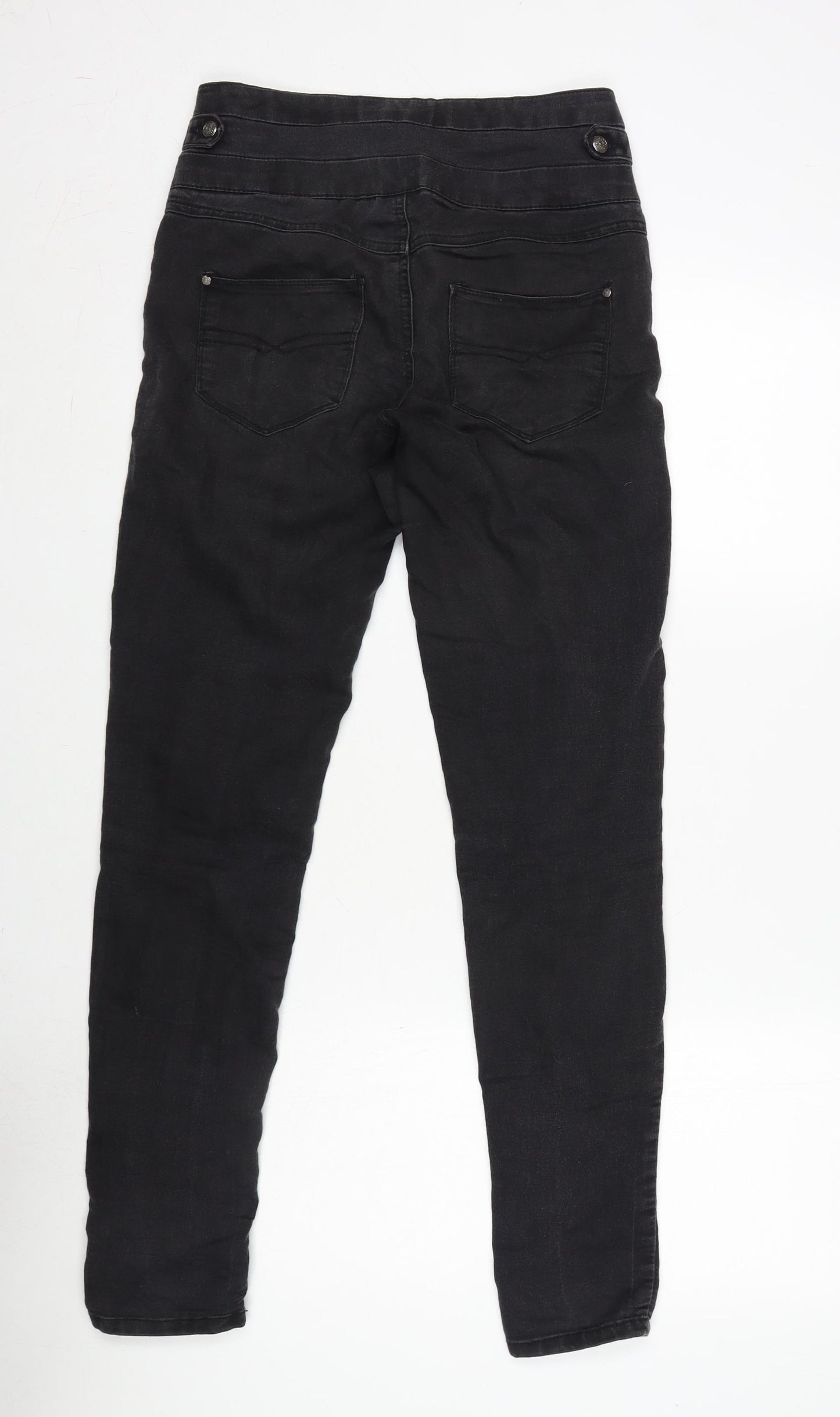 Denim & Co. Womens Grey Cotton Blend Skinny Jeans Size 8 L30.5 in Regular Zip