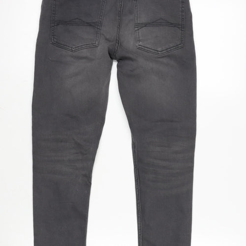 NEXT Boys Grey Cotton Straight Jeans Size 12 Years L25 in Regular Zip