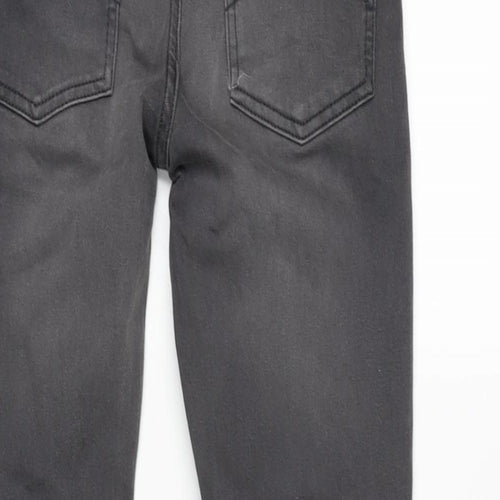NEXT Boys Grey Cotton Straight Jeans Size 12 Years L25 in Regular Zip