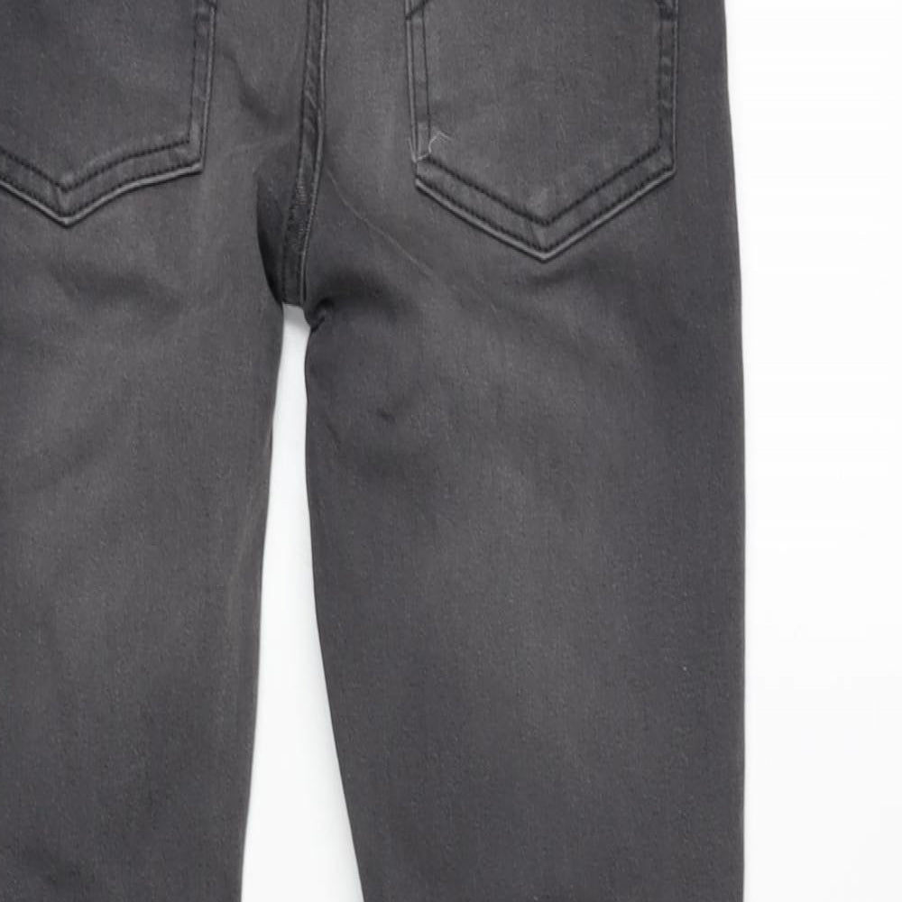 NEXT Boys Grey Cotton Straight Jeans Size 12 Years L25 in Regular Zip