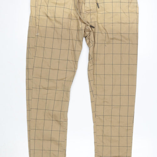 Project Paris Womens Brown Cotton Trousers Size 30 in L30.5 in Regular Button
