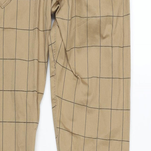Project Paris Womens Brown Cotton Trousers Size 30 in L30.5 in Regular Button