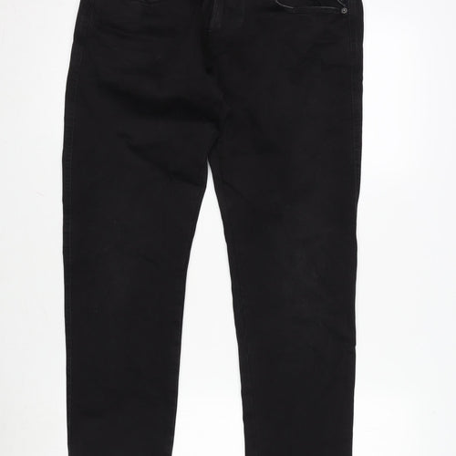 Replay Mens Black Polyester Straight Jeans Size 34 in L31 in Regular Zip