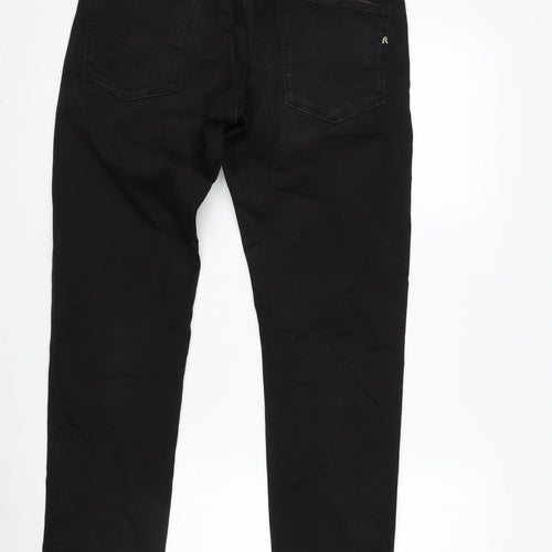 Replay Mens Black Polyester Straight Jeans Size 34 in L31 in Regular Zip