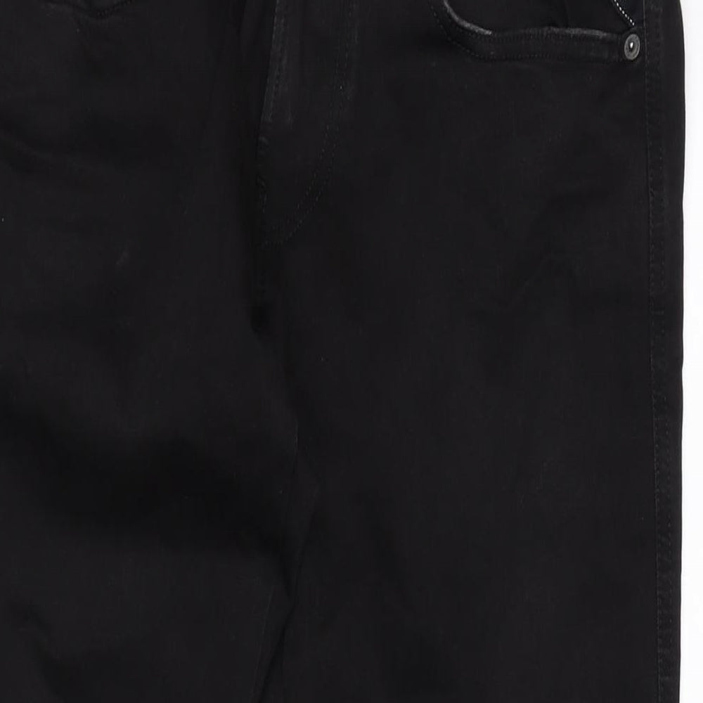 Replay Mens Black Polyester Straight Jeans Size 34 in L31 in Regular Zip