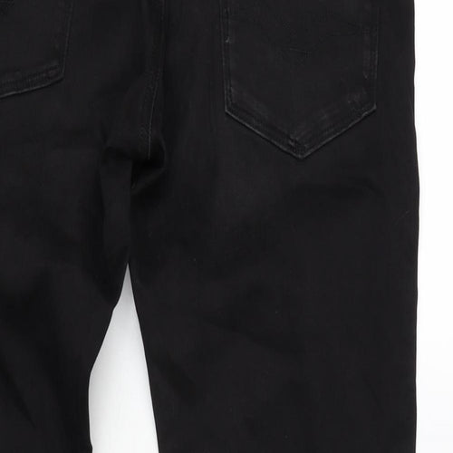 Replay Mens Black Polyester Straight Jeans Size 34 in L31 in Regular Zip