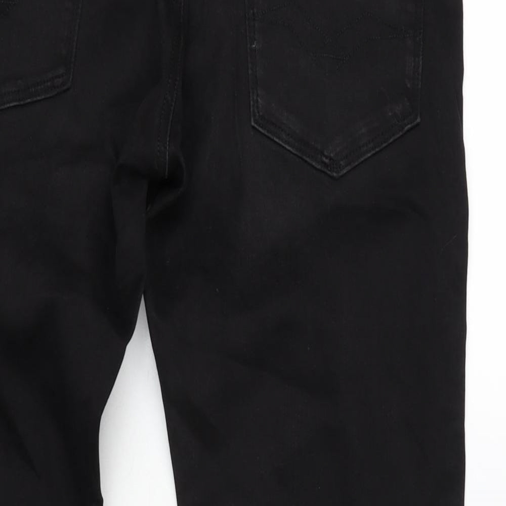 Replay Mens Black Polyester Straight Jeans Size 34 in L31 in Regular Zip