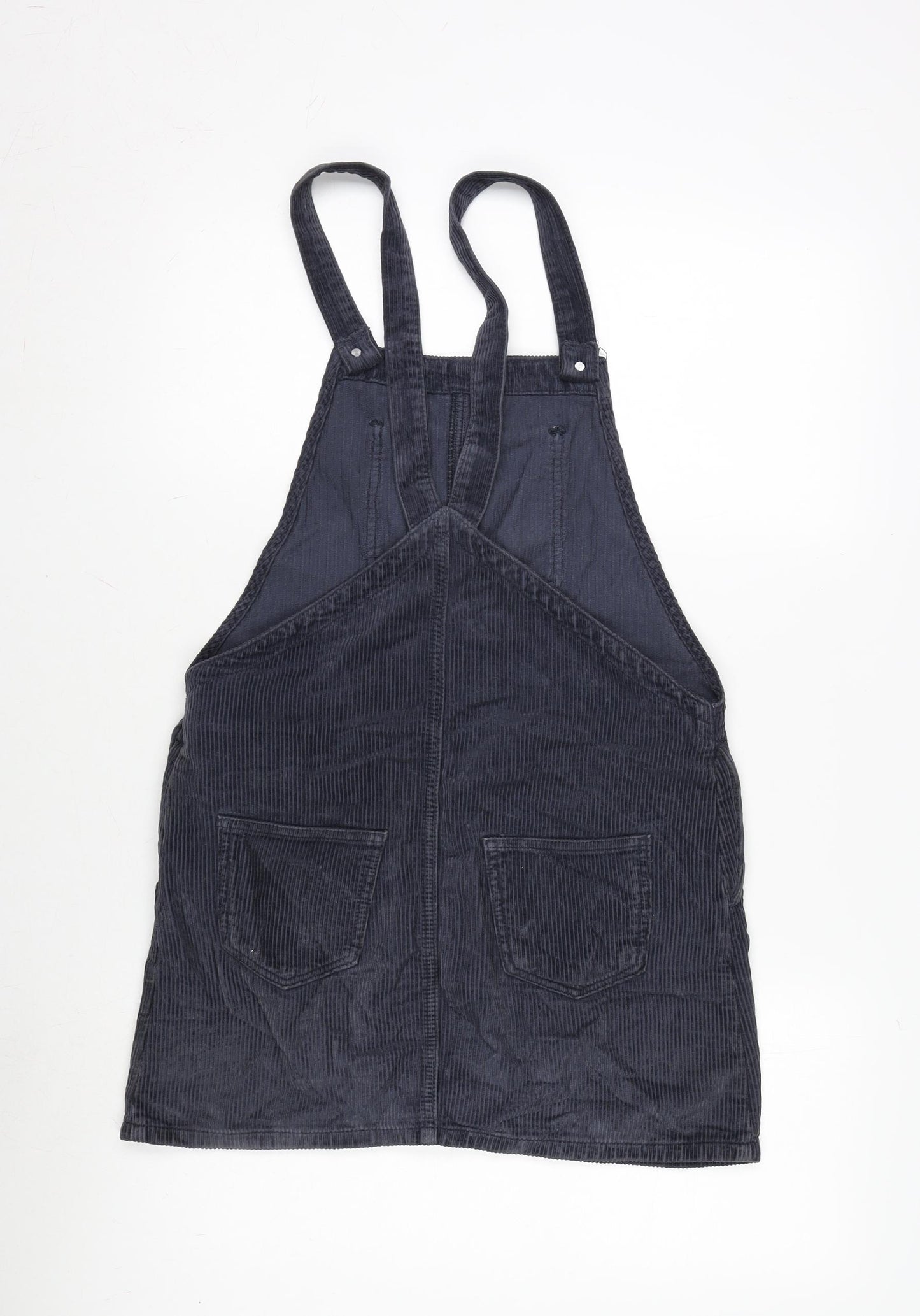 Topshop Womens Blue Cotton A-Line Size 8 Square Neck Snap