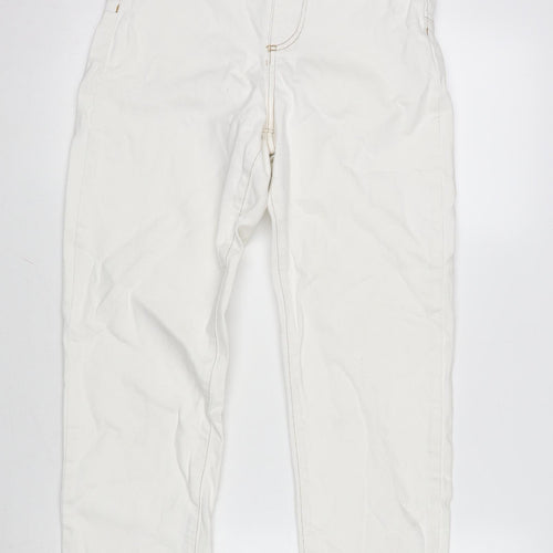 New Look Womens Ivory Cotton Blend Straight Jeans Size 8 L28 in Regular Zip