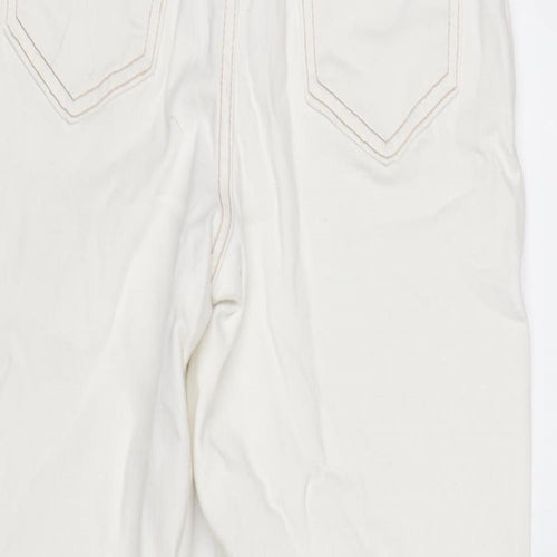 New Look Womens Ivory Cotton Blend Straight Jeans Size 8 L28 in Regular Zip