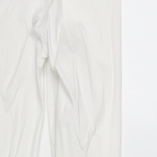 Denim & Co. Womens White Cotton Blend Tapered Jeans Size 12 L29 in Regular Zip