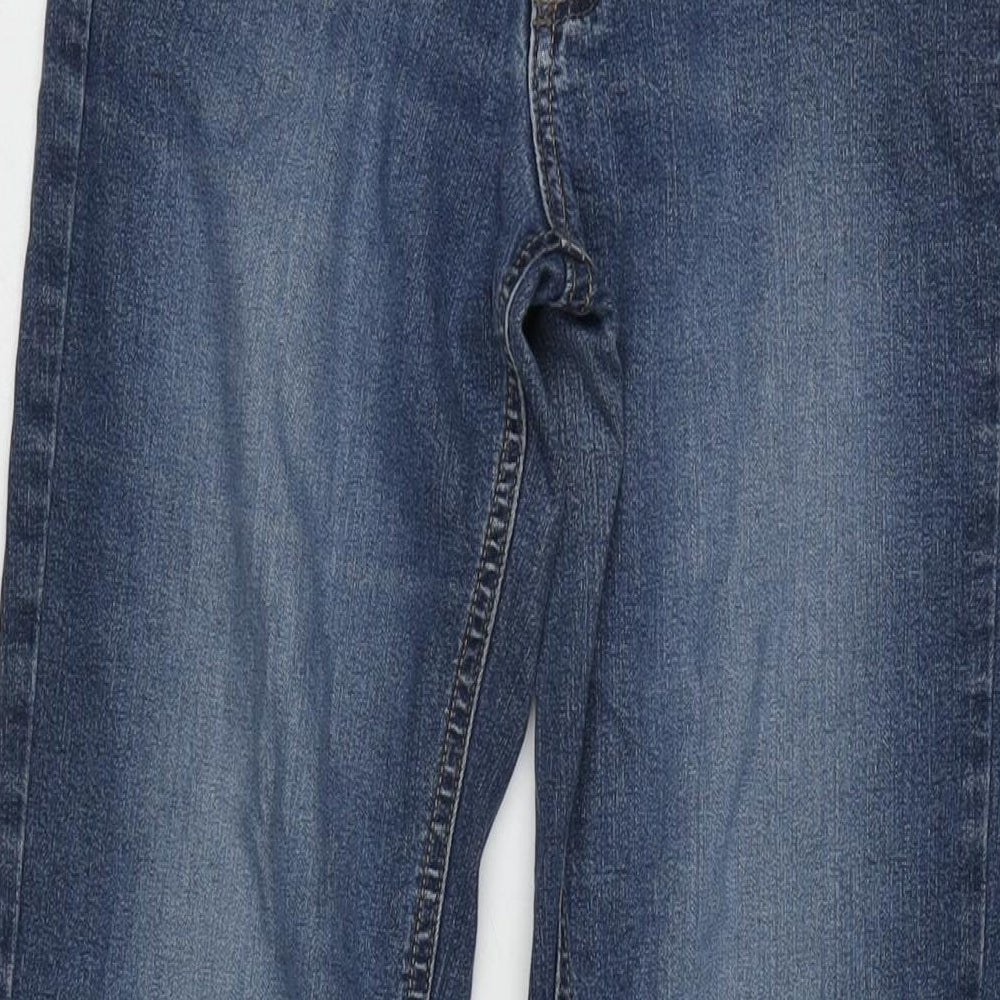 Marks and Spencer Womens Blue Cotton Blend Bootcut Jeans Size 10 L30 in Regular Zip